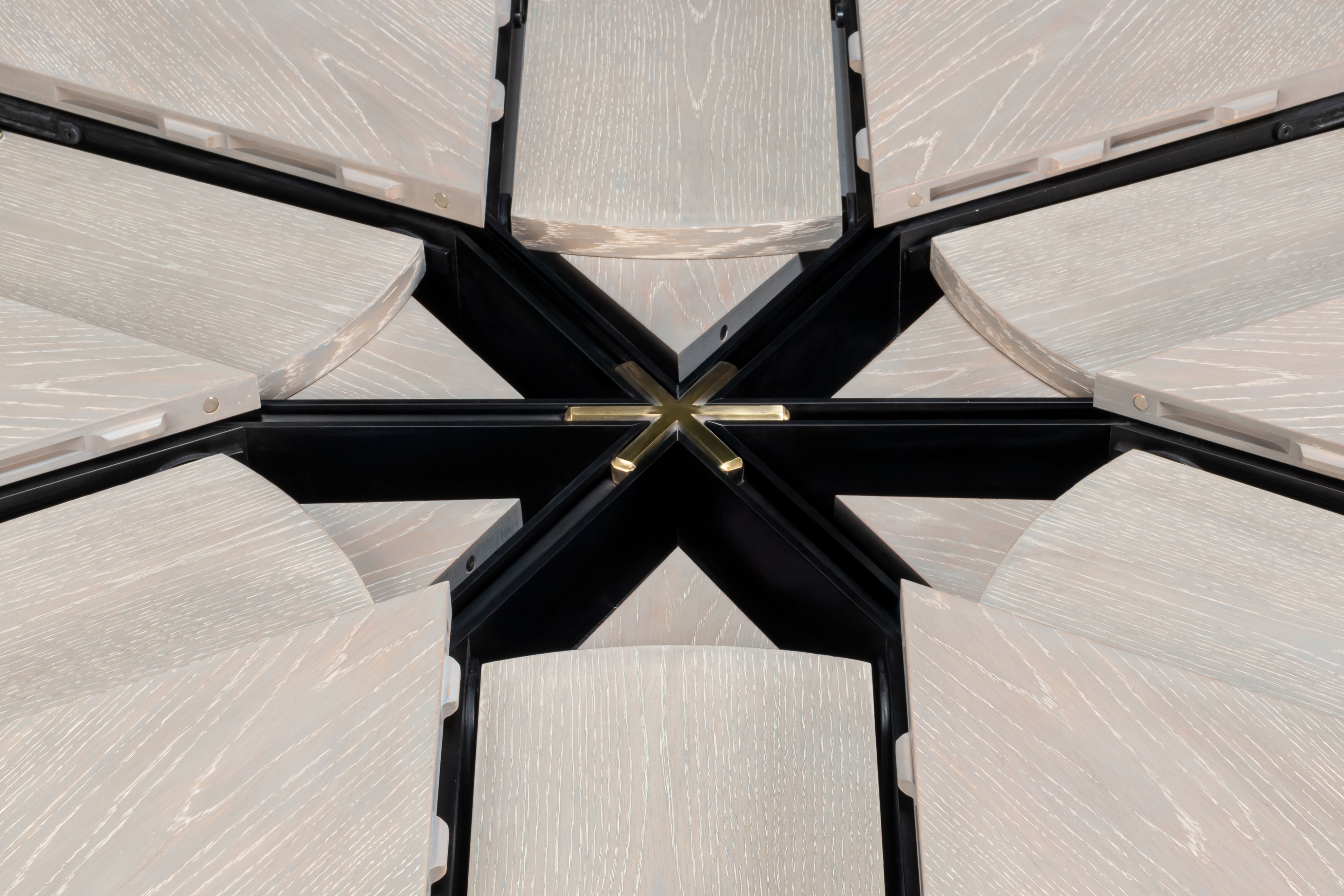 Casual Jupe Dining Table,Moonskin,Lg, by Sarreid, 66" length x 66" width x 30" height View 8