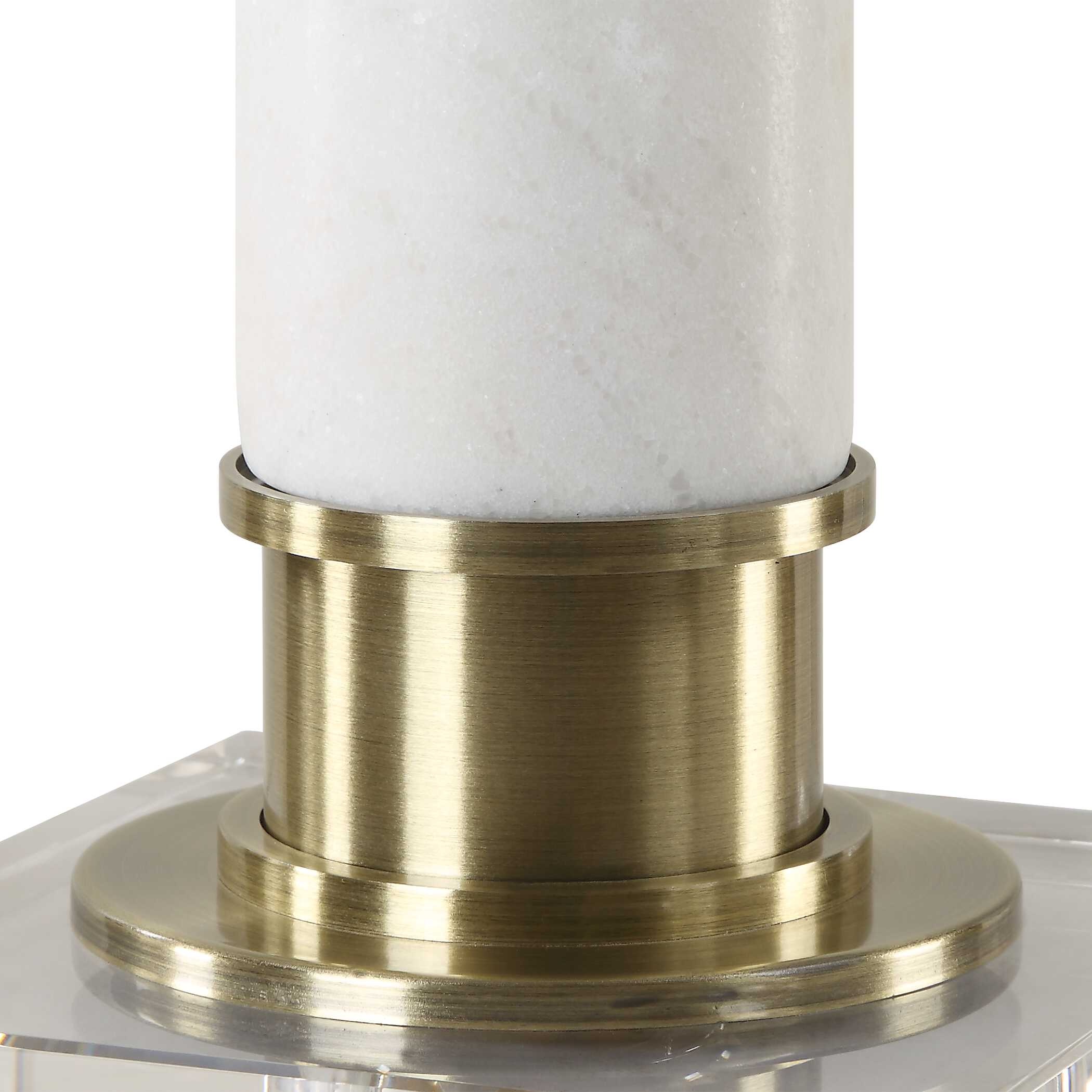 Plinth White Marble Table Lamp, by Uttermost, 15" width x 27.75" height x 15" depth View 8