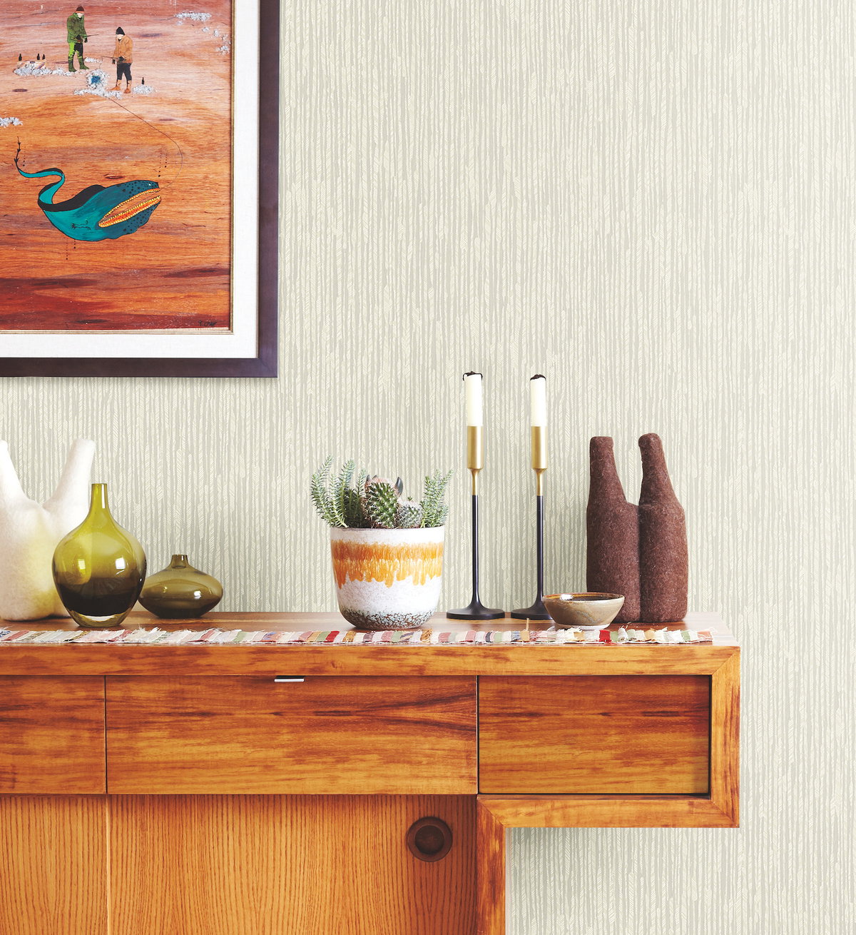 Feather Fletch Off White Wallpaper, by York Wall, 27' length x 2'3" width x 0.02" depth View 2