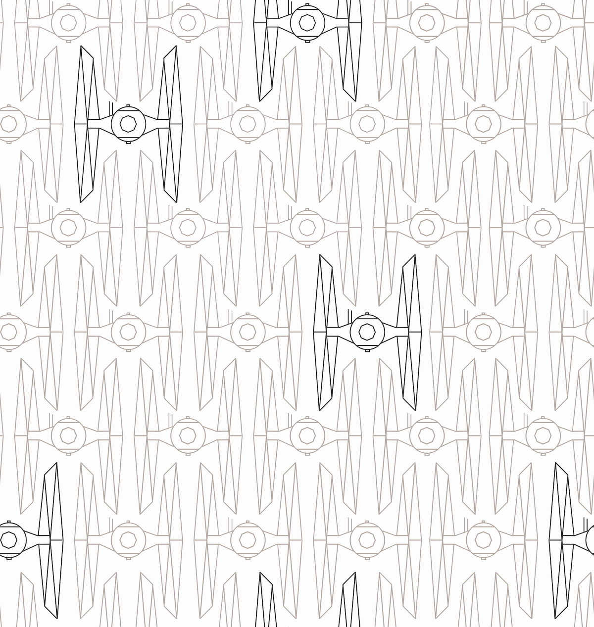 Star Wars Tie Fighter Grey Peel & Stick Wallpaper, by York Wall, 18'10.8" length x 1'6" width x 0.02" depth
