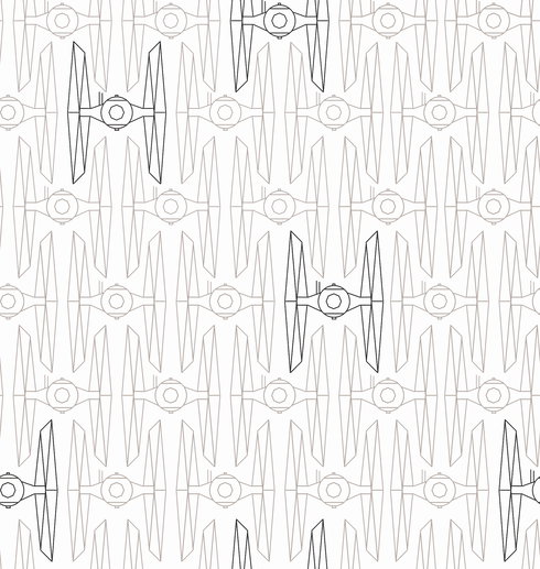 Star Wars Tie Fighter Grey Peel & Stick Wallpaper