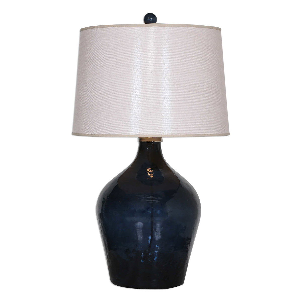 Lamone Blue Glass Lamp, by Uttermost, 1'6" width x 2'7" height x 1'6" depth View 1