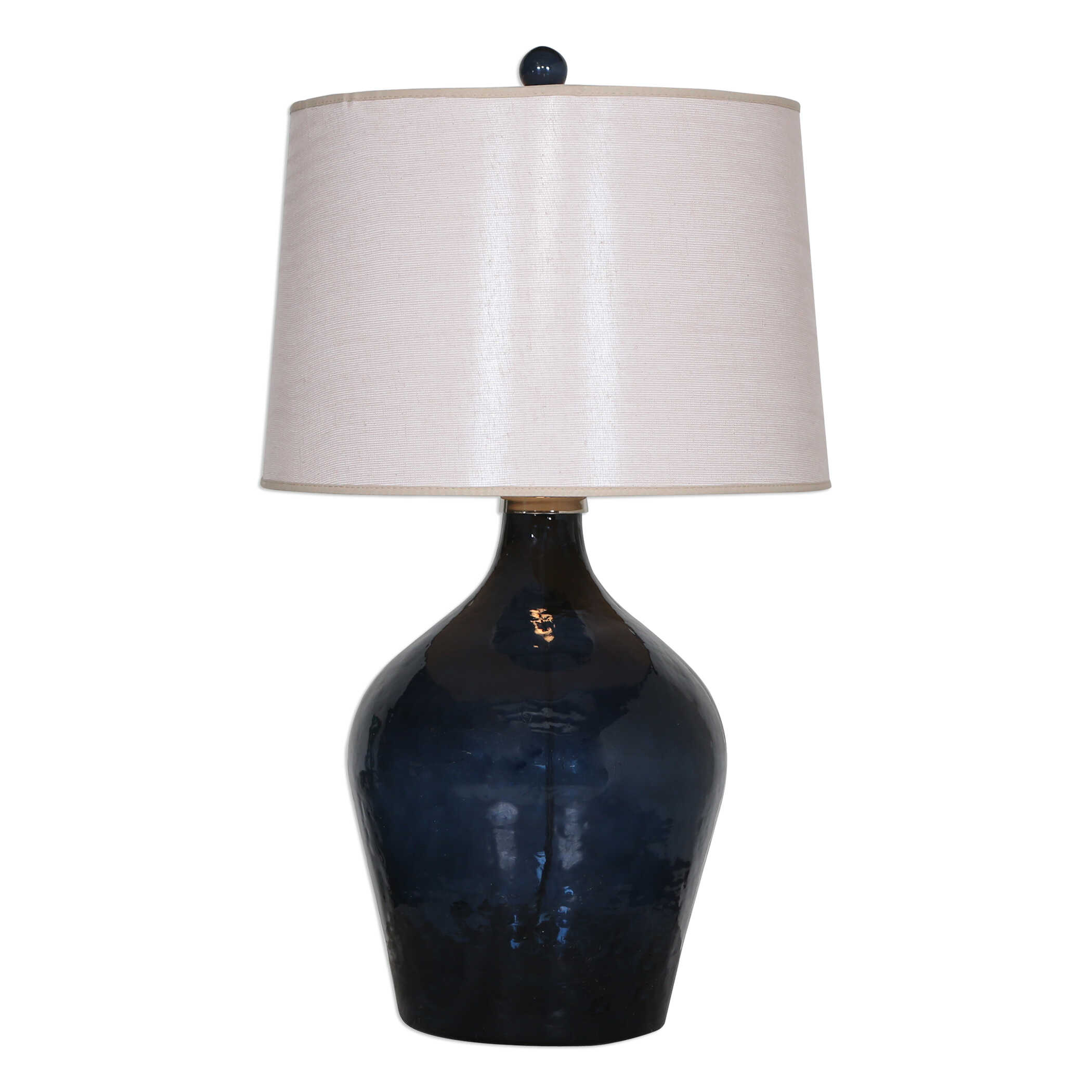Lamone Blue Glass Lamp, by Uttermost, 18" width x 31" height x 18" depth View 1
