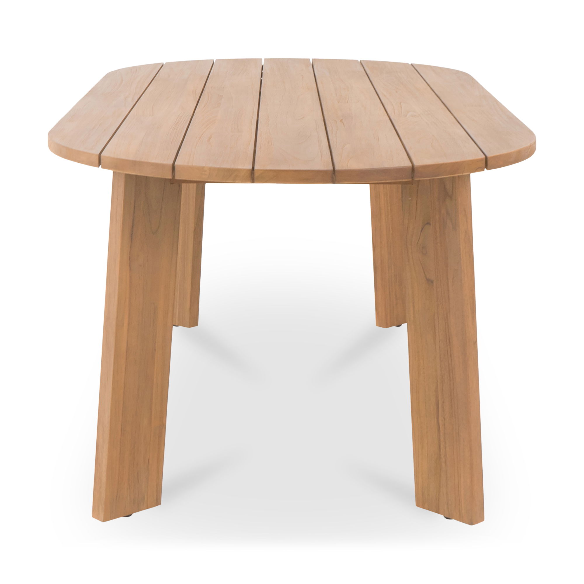 Delta Oval Outdoor Dining Table Natural, Outdoor Table by Moe's Home, 7' width x 2'6" height x 3'3.5" depth View 3