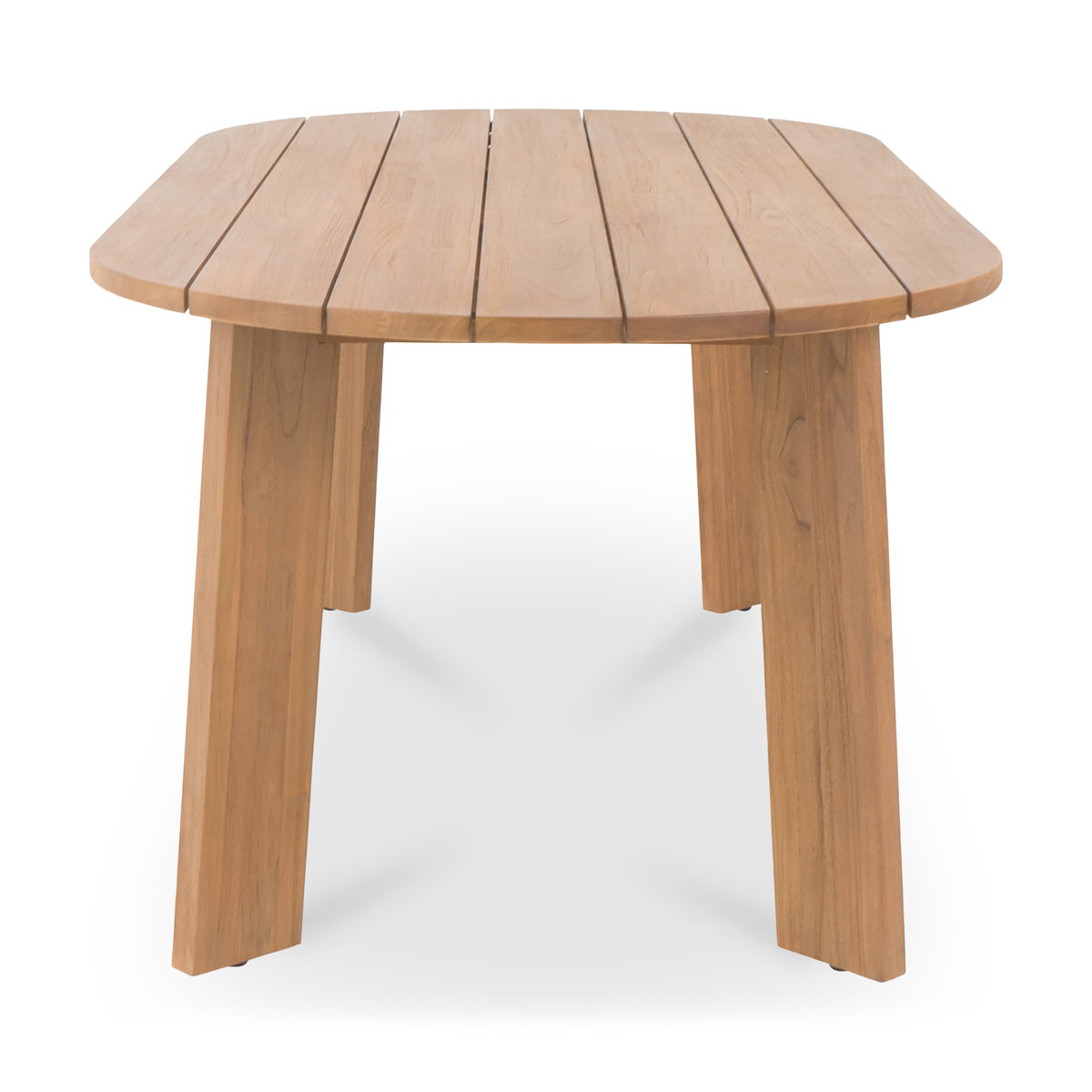 Delta Oval Outdoor Dining Table Natural, Outdoor Table by Moe's Home, 7' width x 2'6" height x 3'3.5" depth View 3