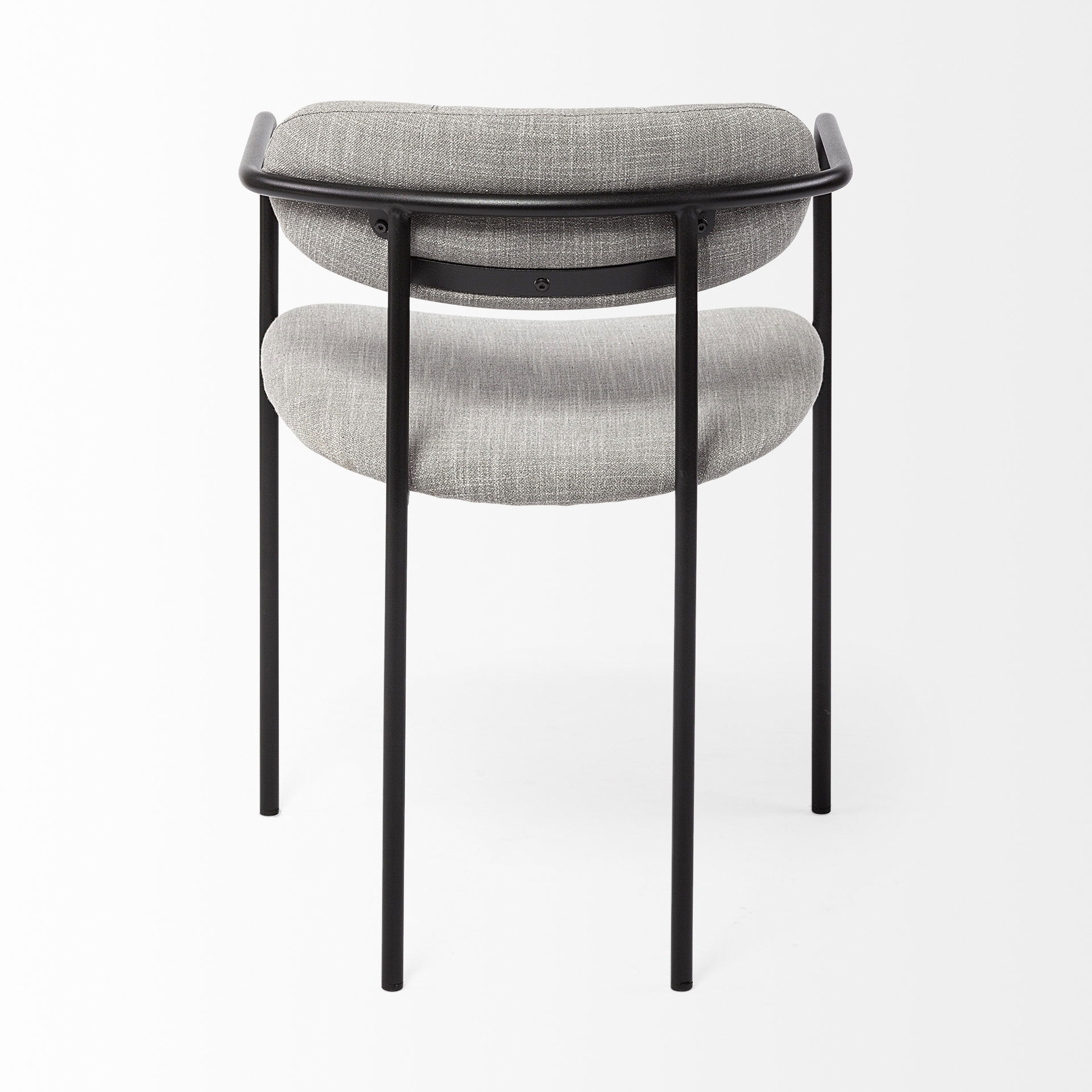 Parker Gray Fabric Seat Black Metal Dining Chair large image 