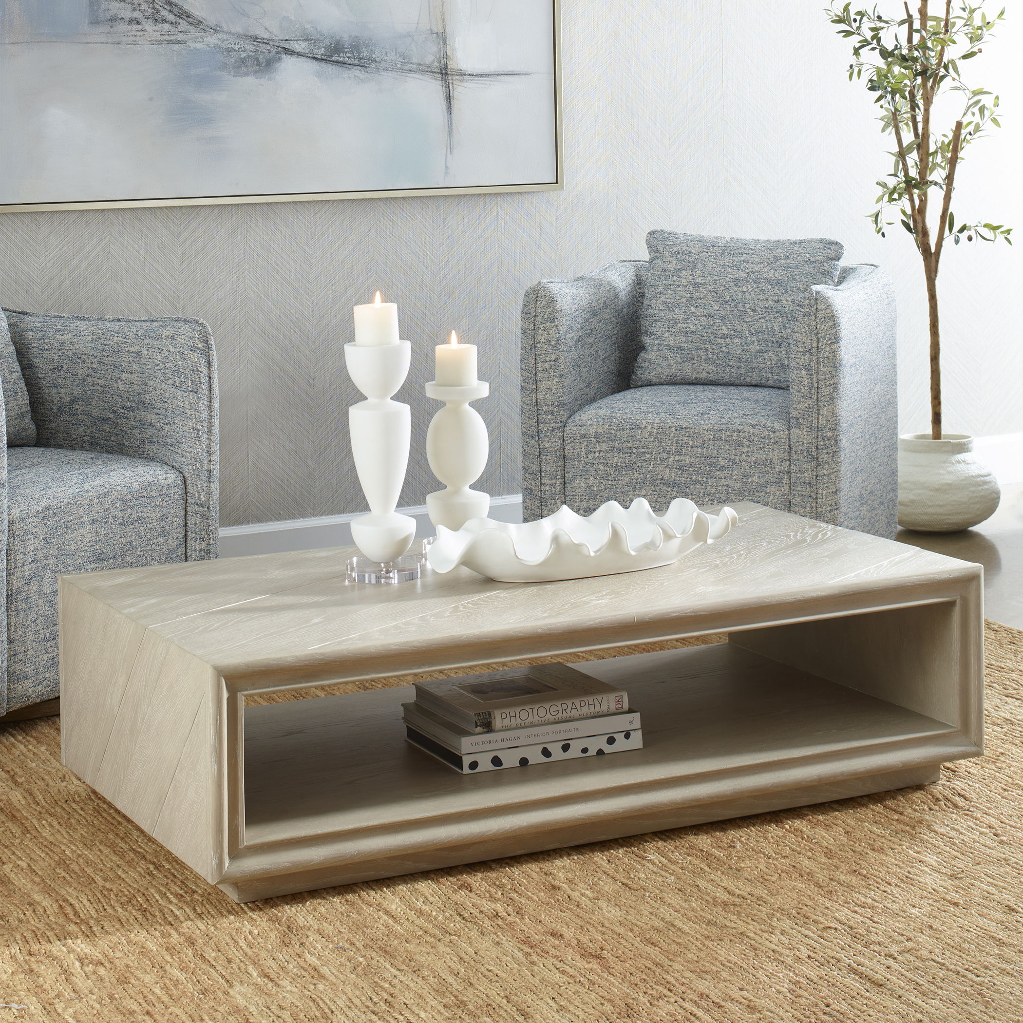 Prism Light Oak Coffee Table large image 