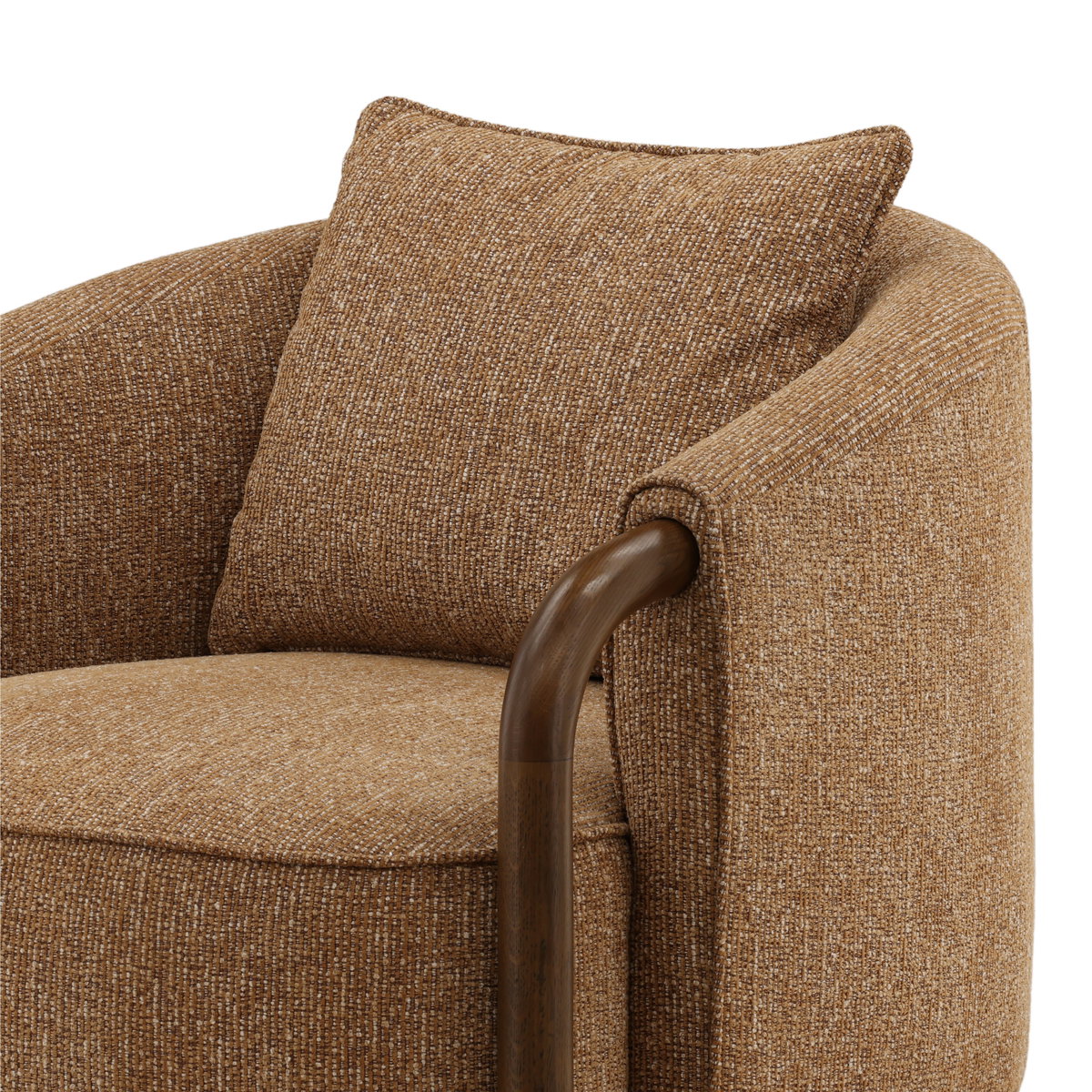 Rimas Occasional Chair Brown, Accent Chair by Dovetail, 29.1" width x 29.25" height x 31" depth View 6