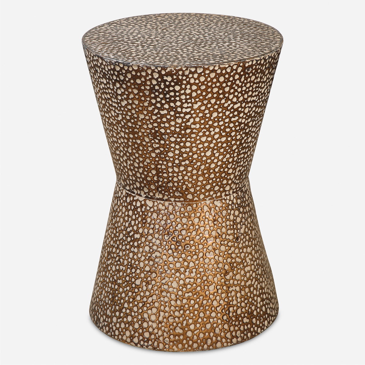 Cutler Drum Shaped Accent Table, Side & End Table by Uttermost, 13.5" width x 19.87" height x 13.5" depth View 1