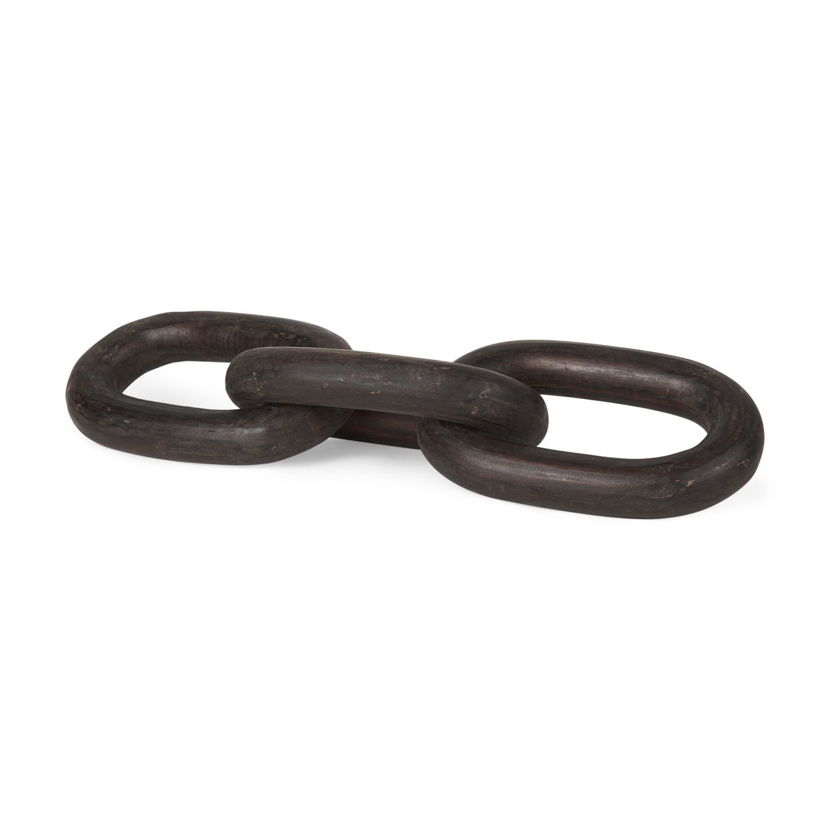 Tayla Large Black-Brown Wood Chain Link, Decorative Object by Mercana, 9.5" length x 2" width x 21" height View 1