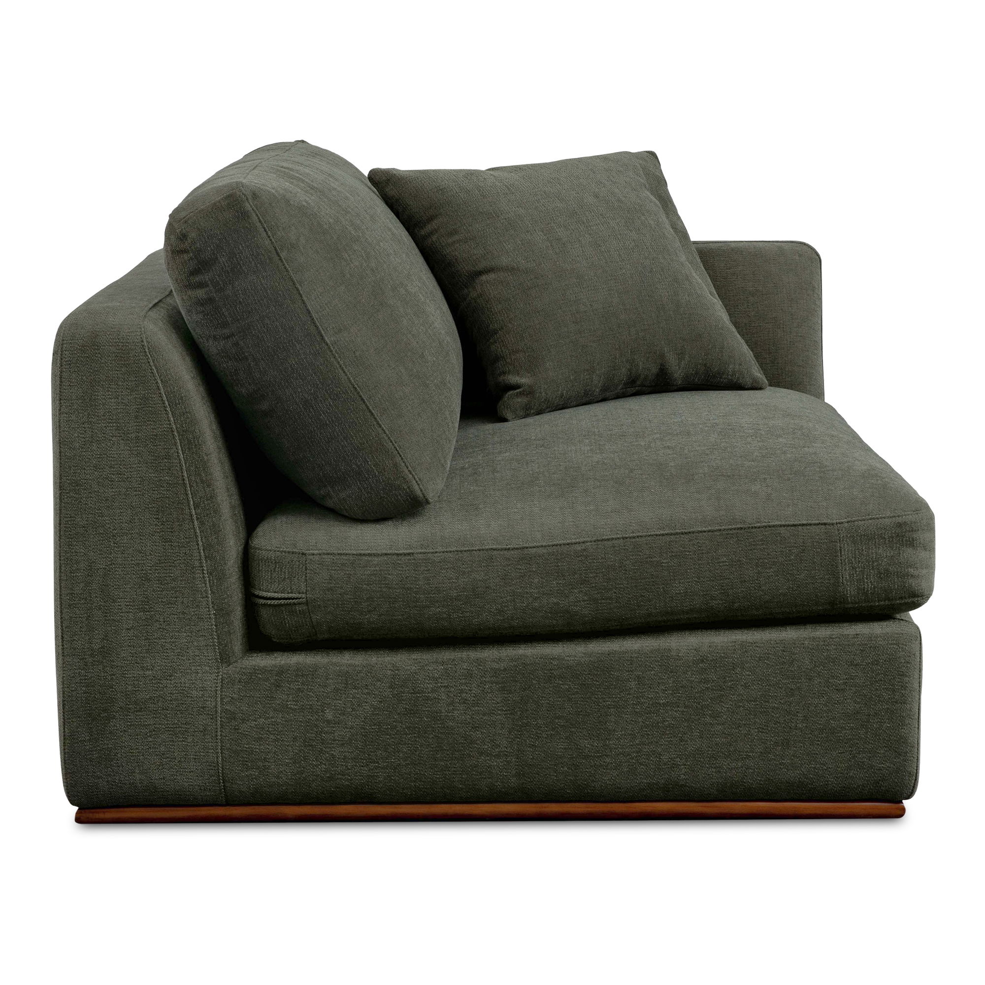 Rue Right Arm Facing Chair Deep Green, Sectional Sofa by Moe's Home, 47.6" width x 23.6" height x 41" depth View 4