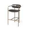 Parker Brown Faux Leather Seat Gold Metal Counter Stool, Counter & Bar Stool by Mercana, 19" length x 19.75" width x 36" height thumbnail 1