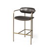 Parker Low Back 26.5in Seat Counter Stool | Brown Faux Leather, Counter & Bar Stool by Mercana, 19" length x 19.75" width x 36" height thumbnail 1