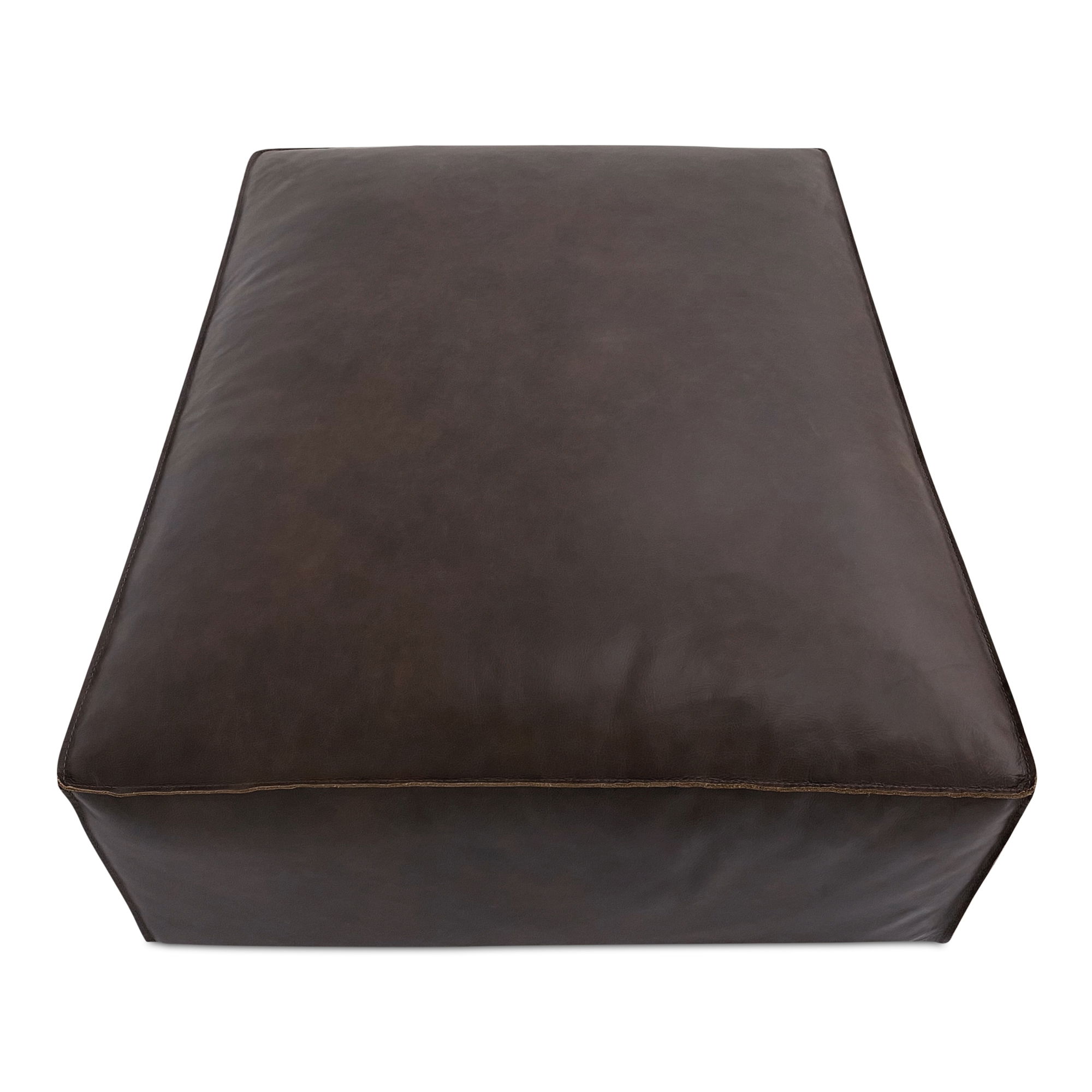 Form Ottoman Espresso Brown Leather large image 