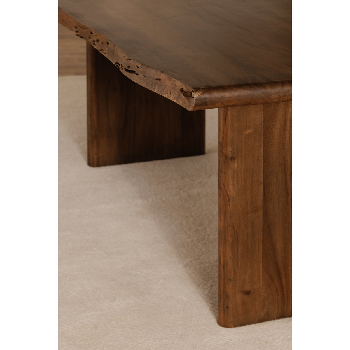 Lila Small Dining Table Brown, by Moe's Home, 78" width x 30" height x 40" depth View 9