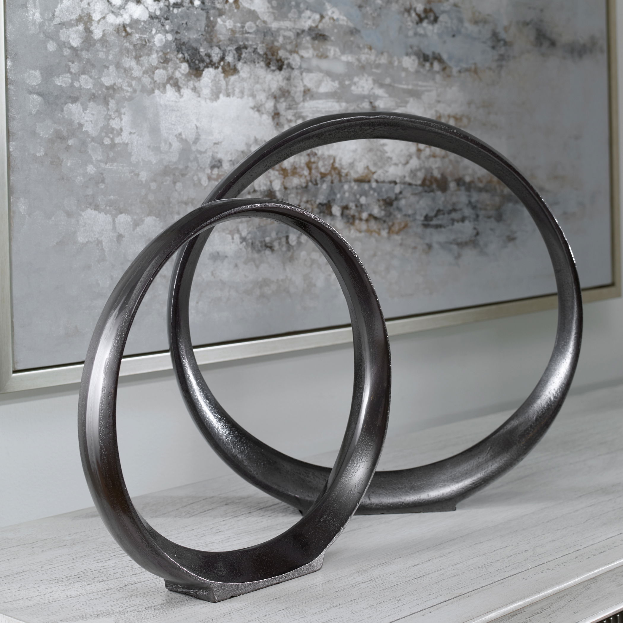 Orbits Black Ring Sculptures, S/2 large image 