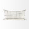 Suzanne 14x26 White/Black Square Pattern Decorative Pillow Cover, by Mercana, 14" length x 26" width x 0.2" height thumbnail 7