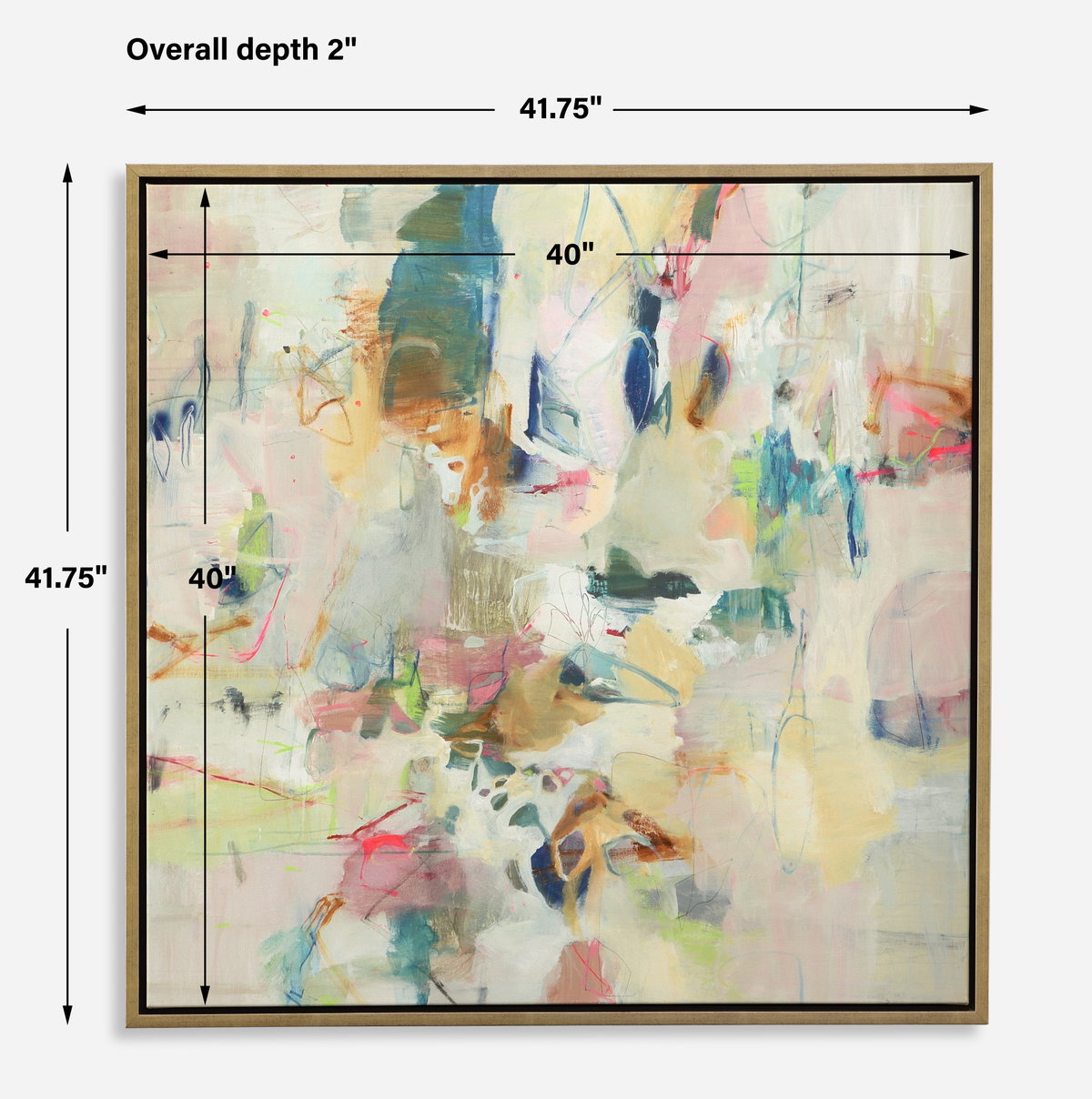 Party Time Framed Abstract Art, by Uttermost, 41.75" width x 41.75" height x 2" depth View 3