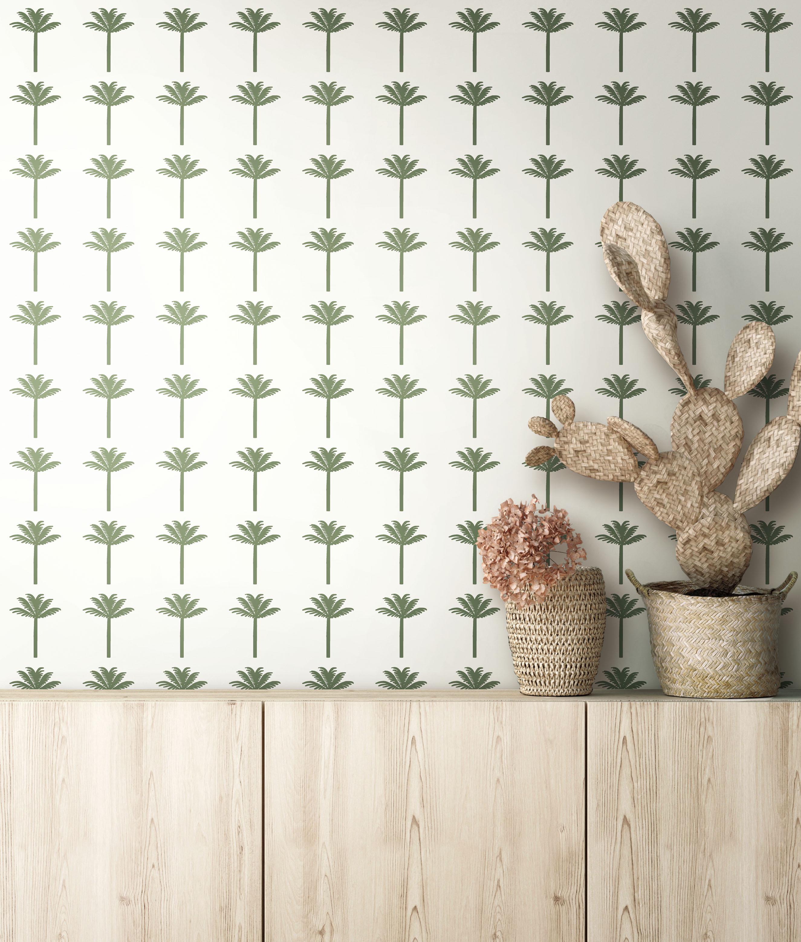 Palm Bay Green Peel & Stick Wallpaper large image 