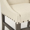 Kensington High-Back Dining Side Chair | Cream Fabric with Wood, Dining Chair by Mercana, 22.25" length x 23.25" width x 39.5" height thumbnail 12