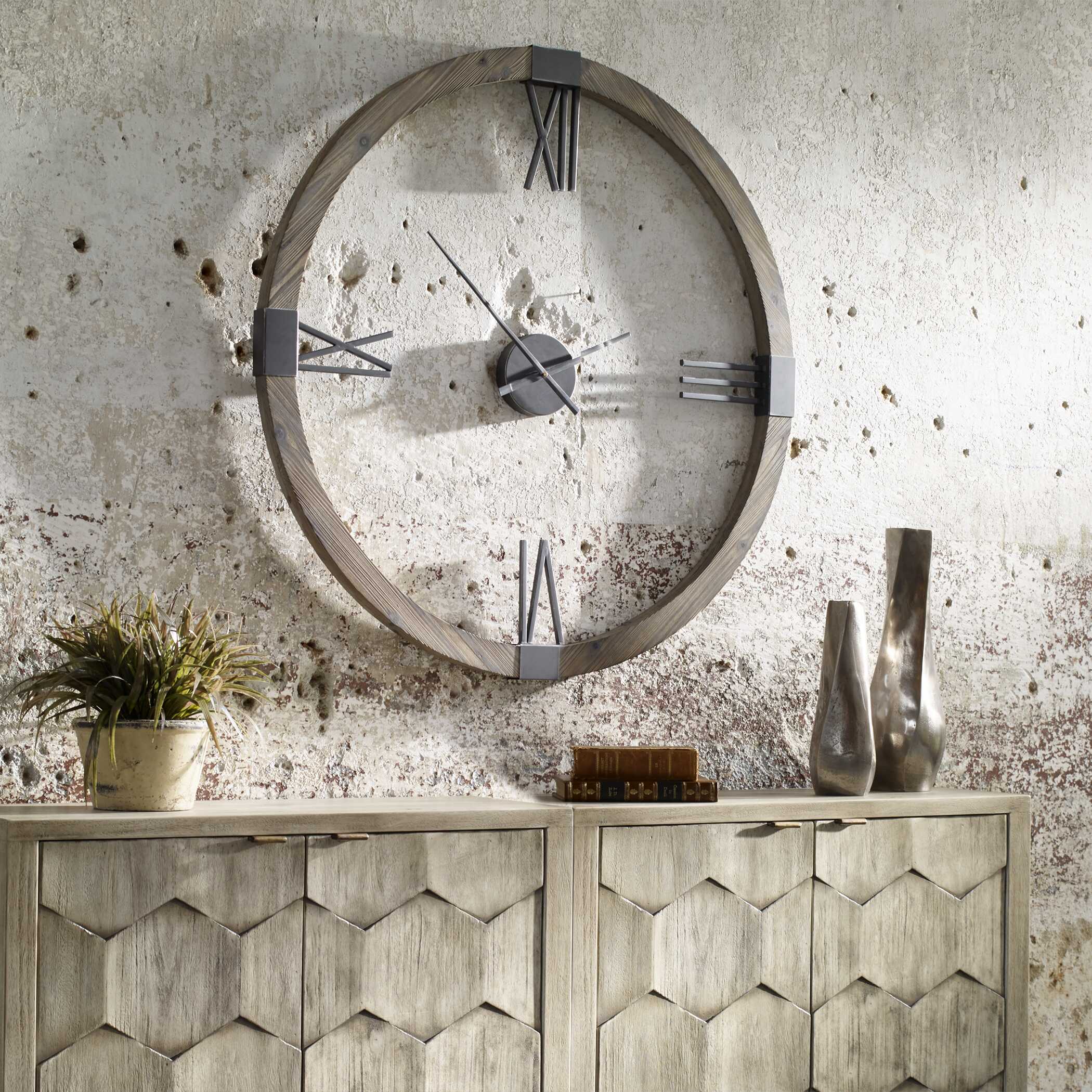 Marcelo Modern Wall Clock, by Uttermost, 39.5" width x 39.5" height x 2" depth View 2