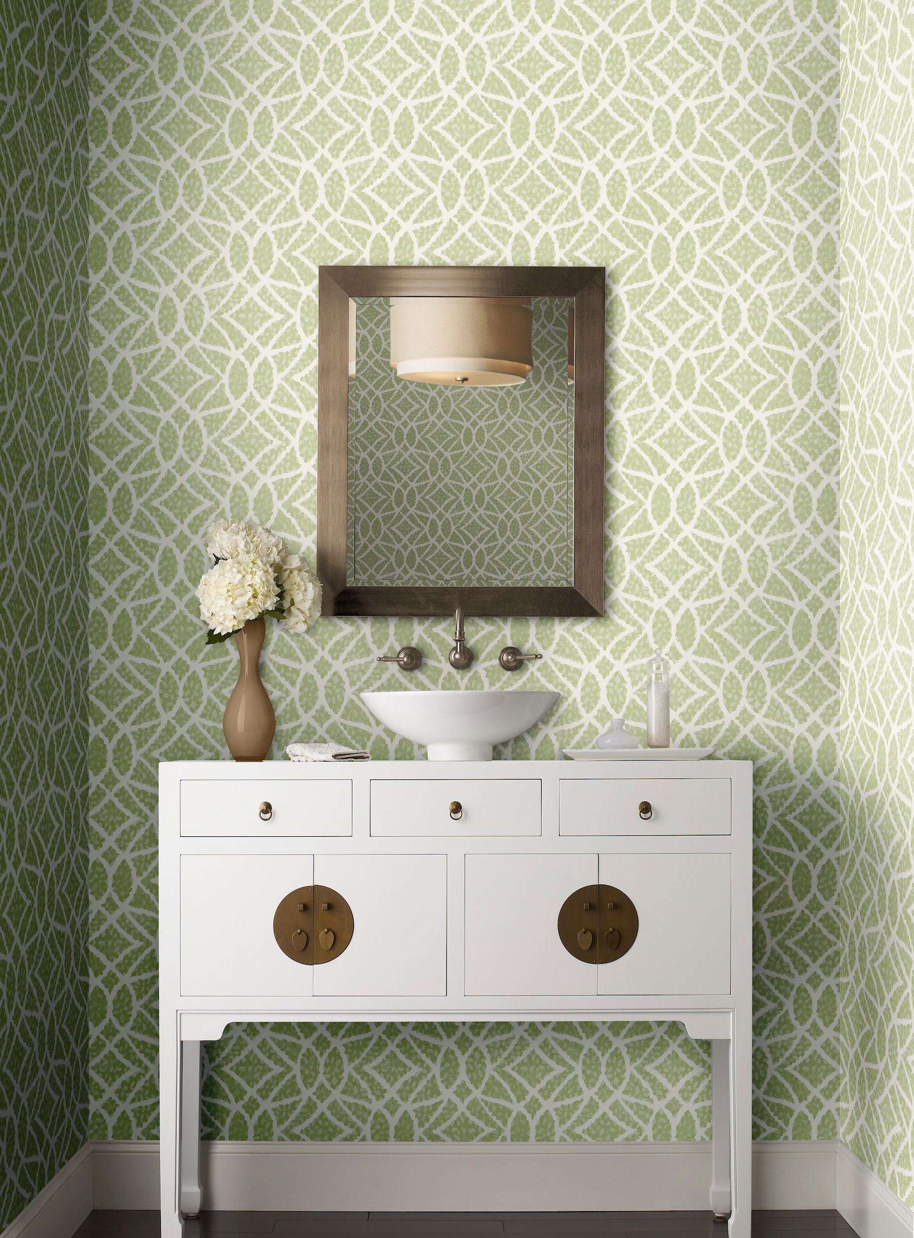 Boxwood Garden Light Green Wallpaper large image 