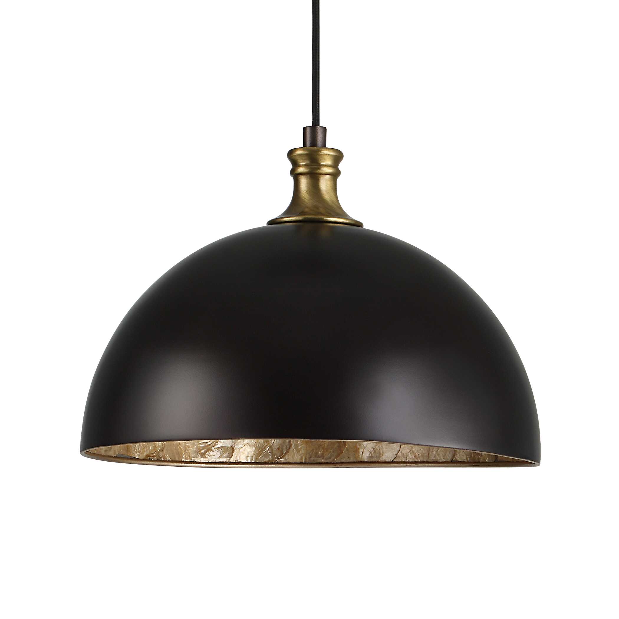 Placuna 1 Light Bronze Pendant, Ceiling Light by Uttermost, 10.5" height x 15" diameter View 4