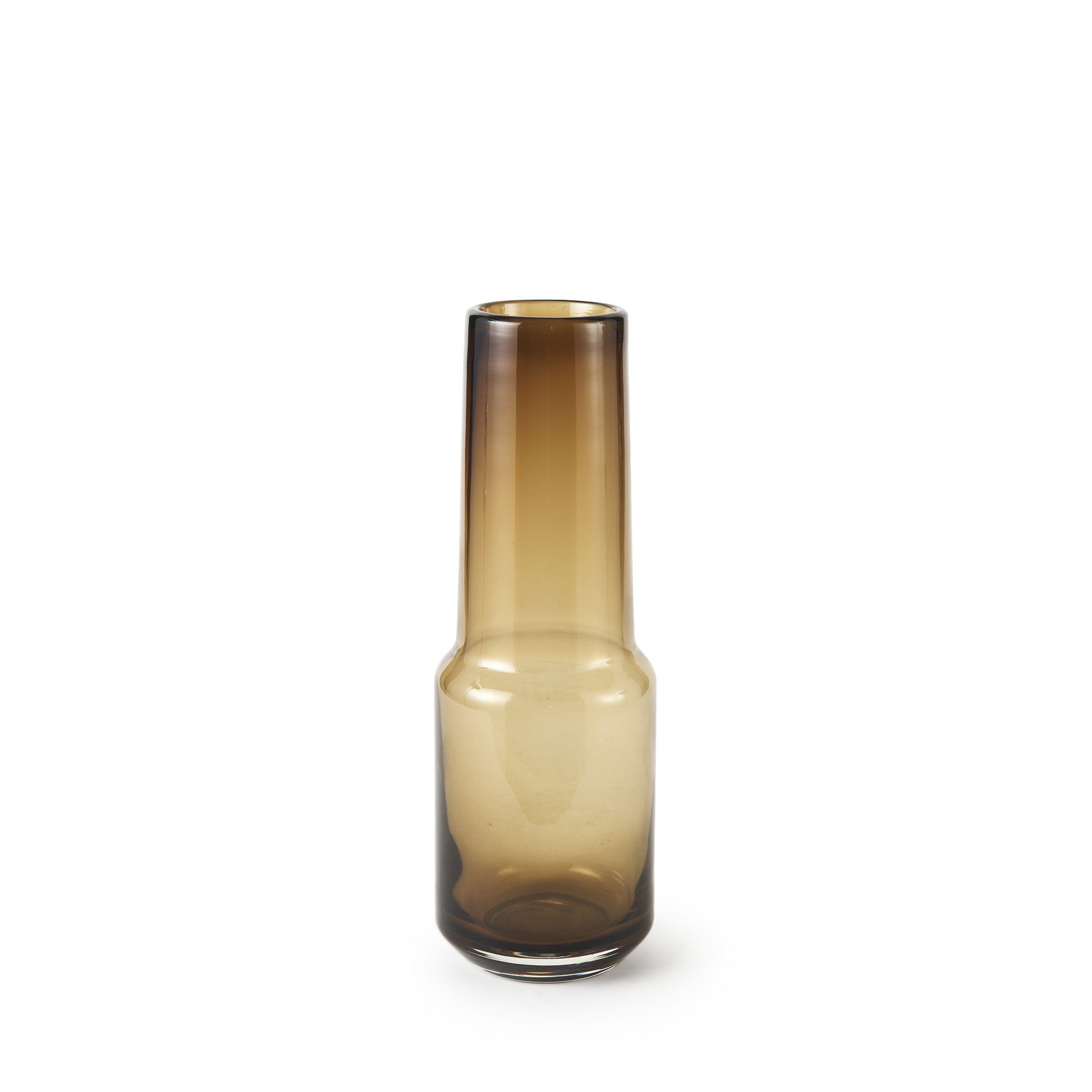 Amrita  Golden Brown Glass Vase, by Mercana, 4.13" length x 4.13" width x 11.89" height View 1