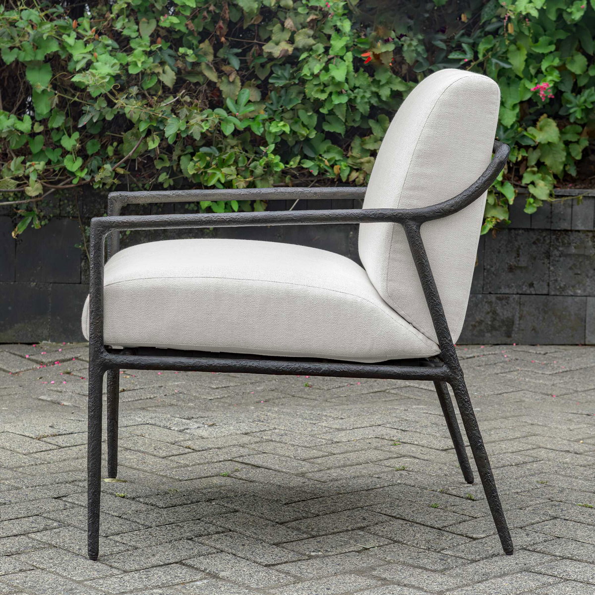 Thayer Outdoor Upholstered Lounge Chair, Outdoor Chair by Uttermost, 2'2" width x 3'2.3" height x 2'5" depth View 4