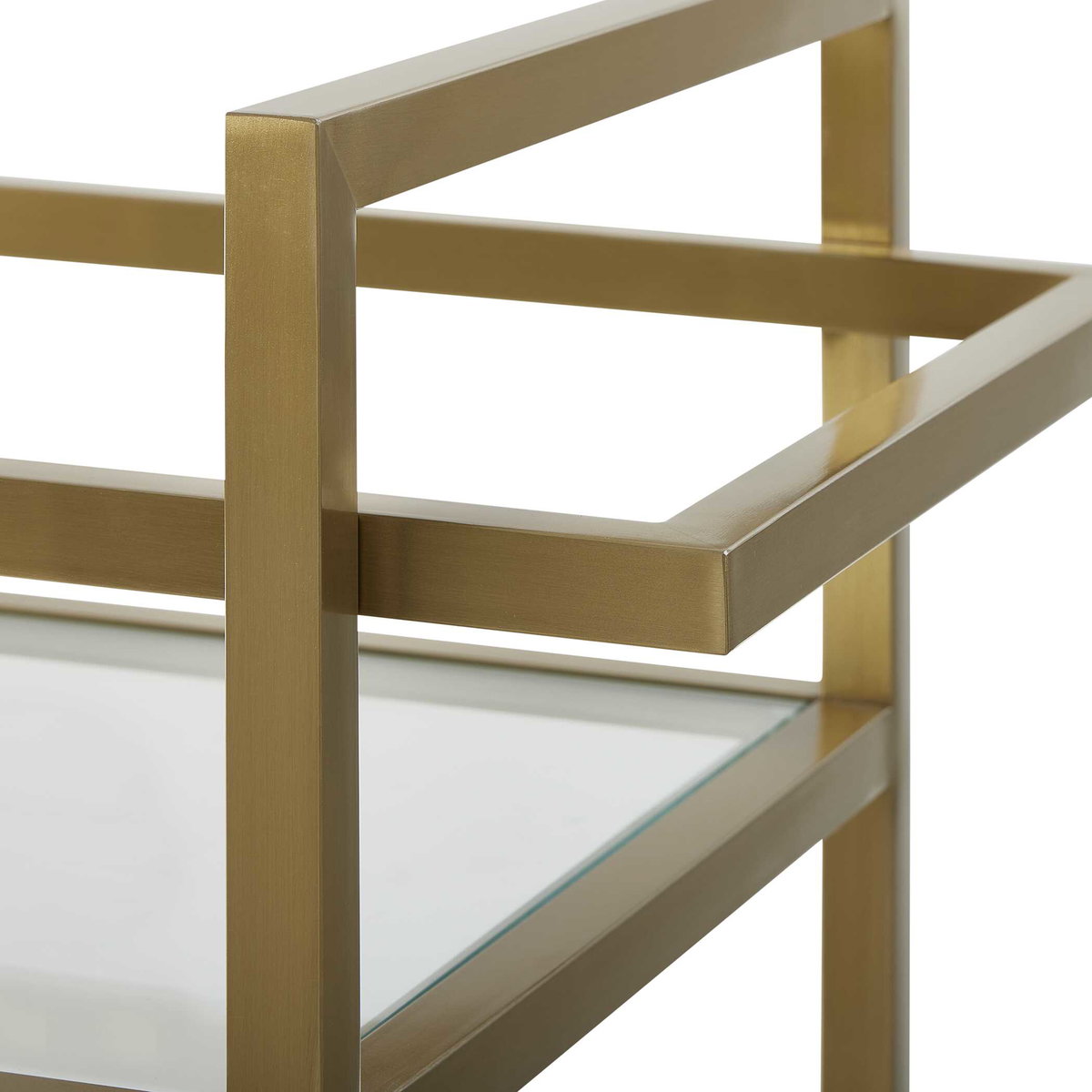 Erena Brass Bar Cart, Bar Carts & Cabinet by Uttermost, 32" width x 36" height x 16" depth View 5