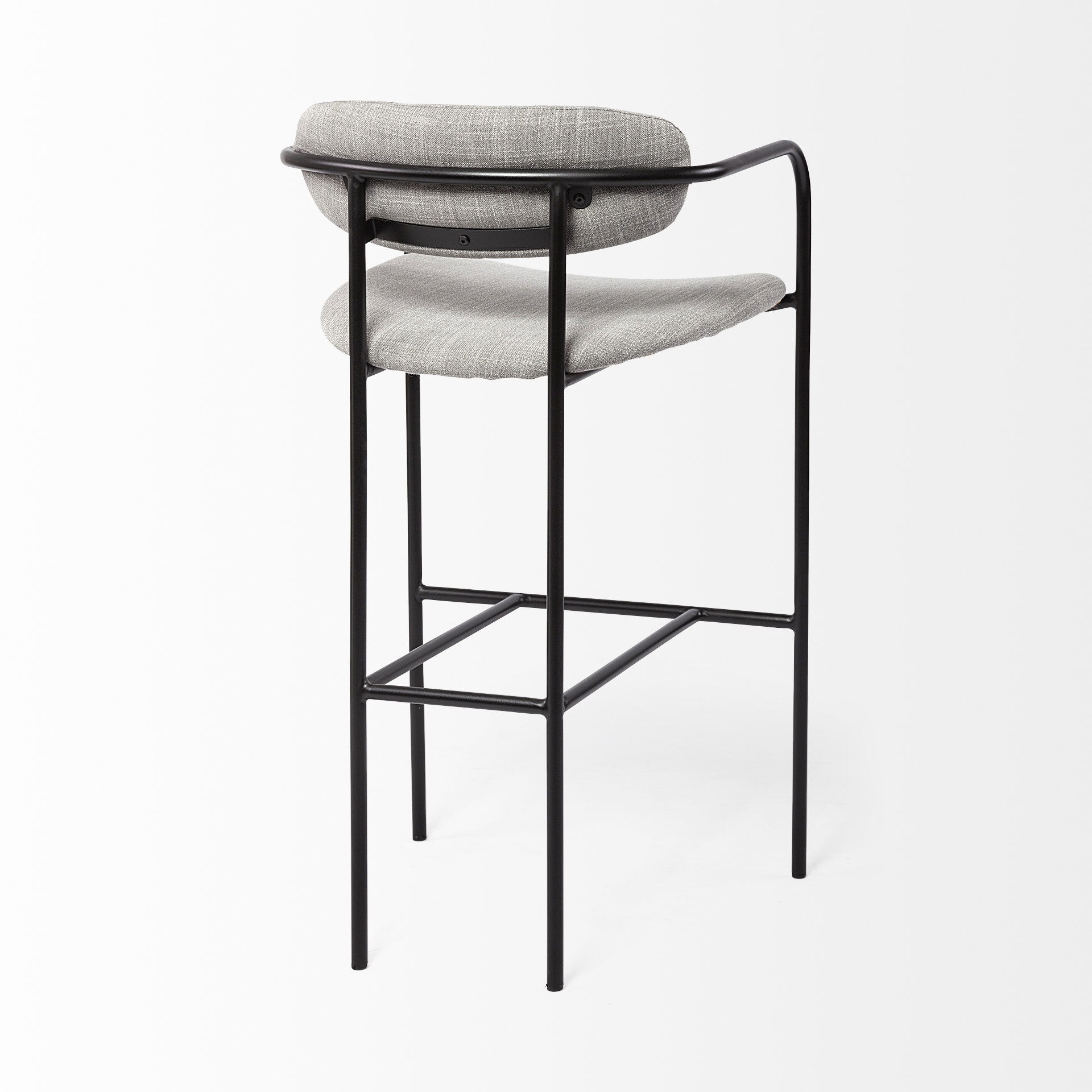 Parker Gray Fabric Seat Black Metal Bar Stool large image 