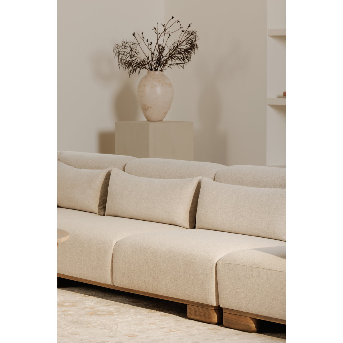 June Slipper Chair Oatmeal, Accent Chair by Moe's Home, 35" width x 30" height x 40" depth View 10