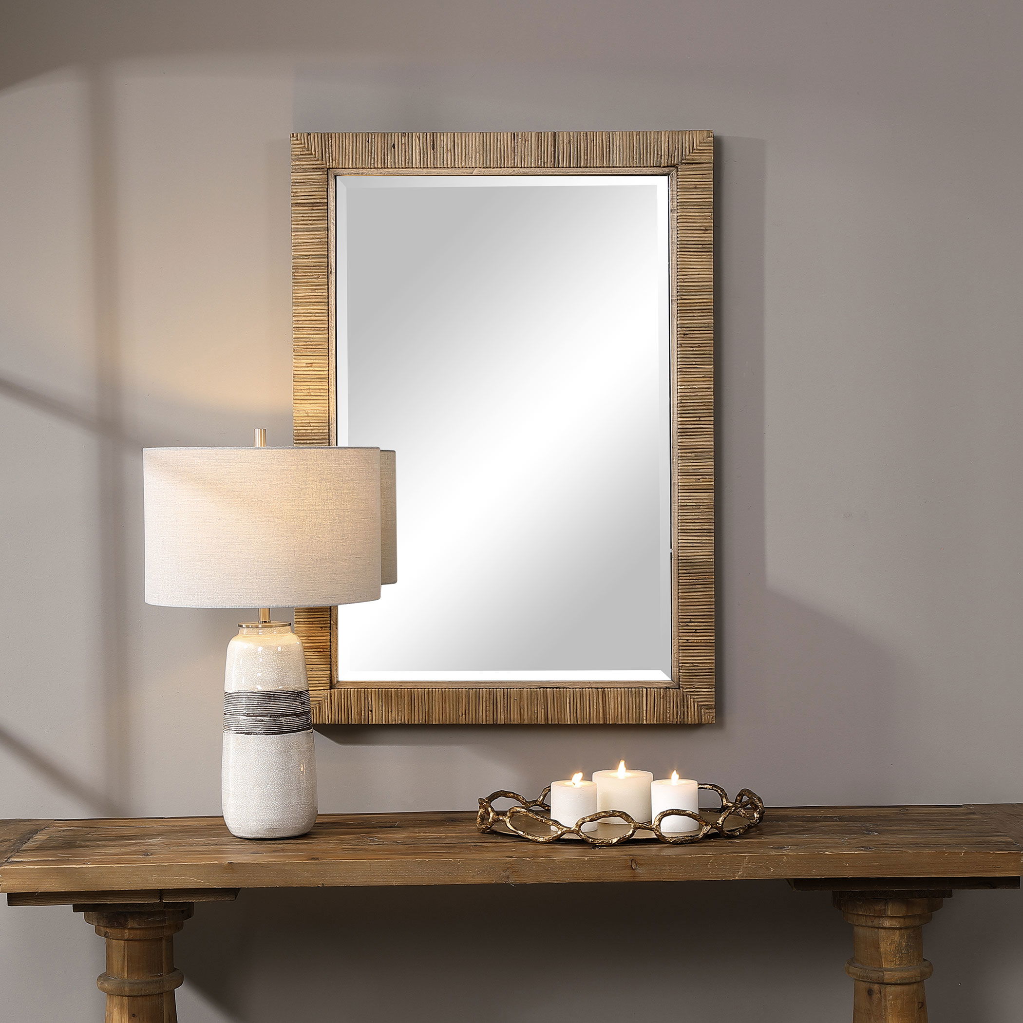 Cape Natural Rattan Mirror large image 