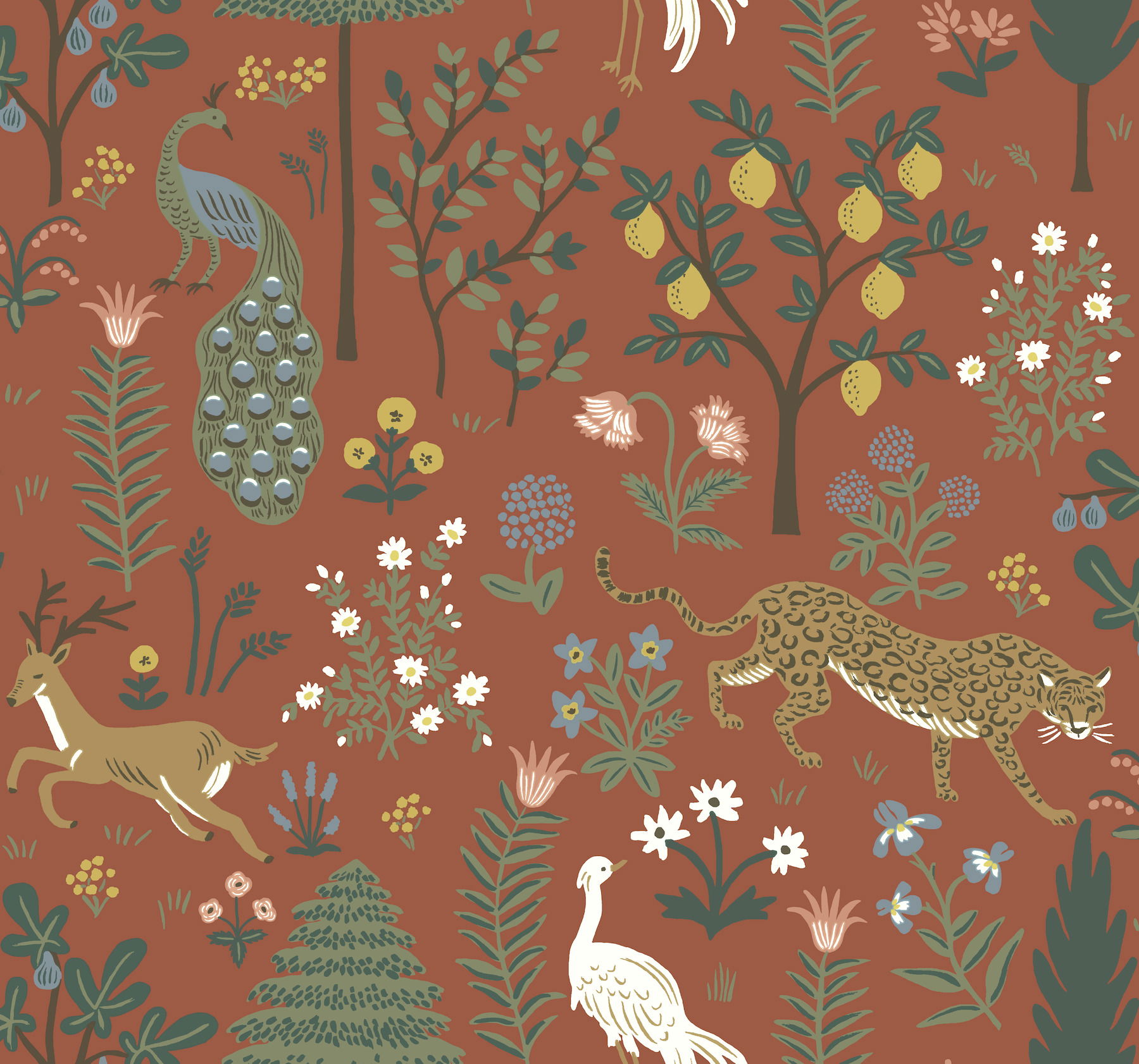 Menagerie Brown Wallpaper large image 