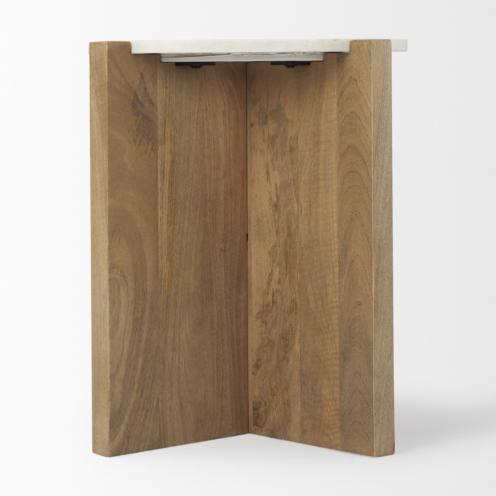 Bianca Wood and Marble Accent Table, Side & End Table by Mercana, 21.5" length x 21.5" width x 22" height View 5