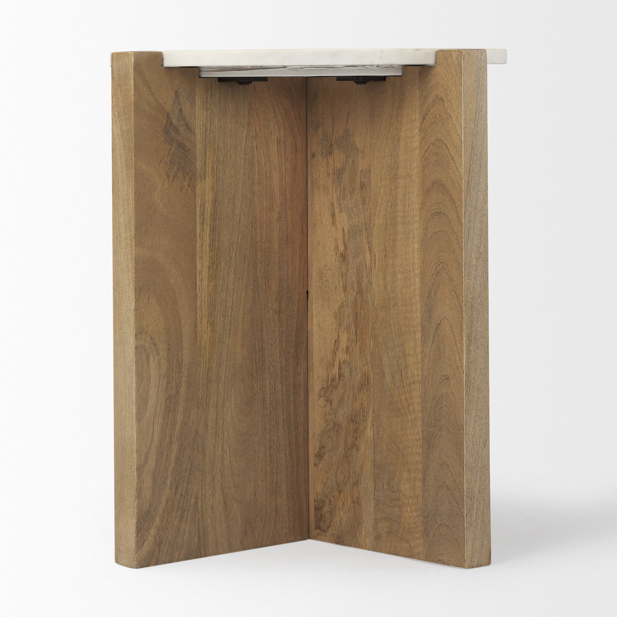 Bianca Wood and Marble Accent Table, Side & End Table by Mercana, 21.5" length x 21.5" width x 22" height View 5