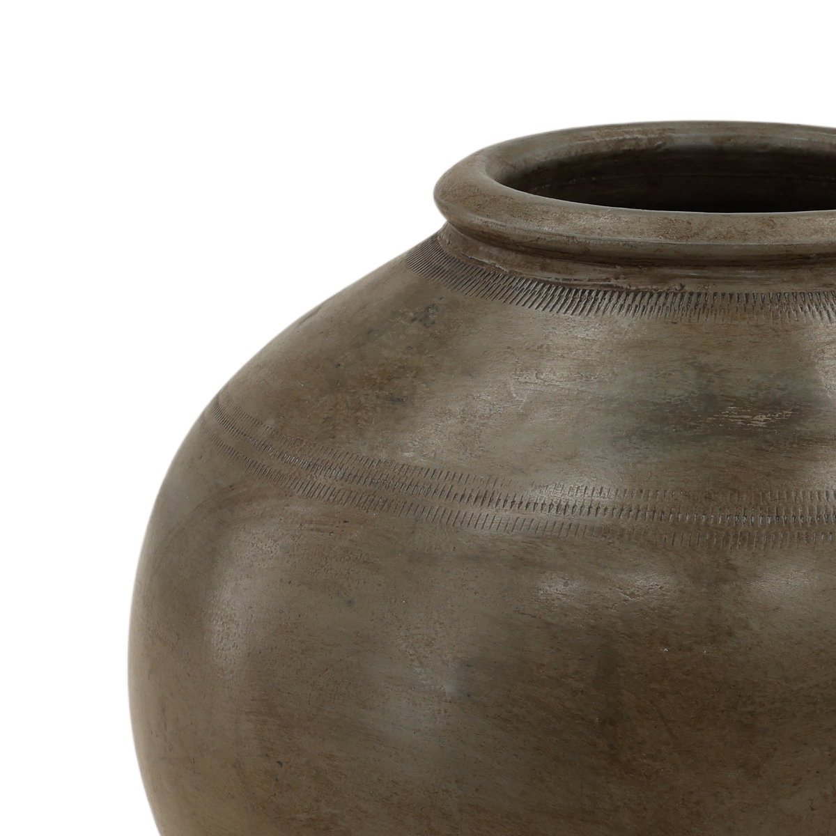 Umber Vase Antique Grey, Decor by Dovetail, 15" width x 12.5" height x 15" diameter x 15" depth View 2