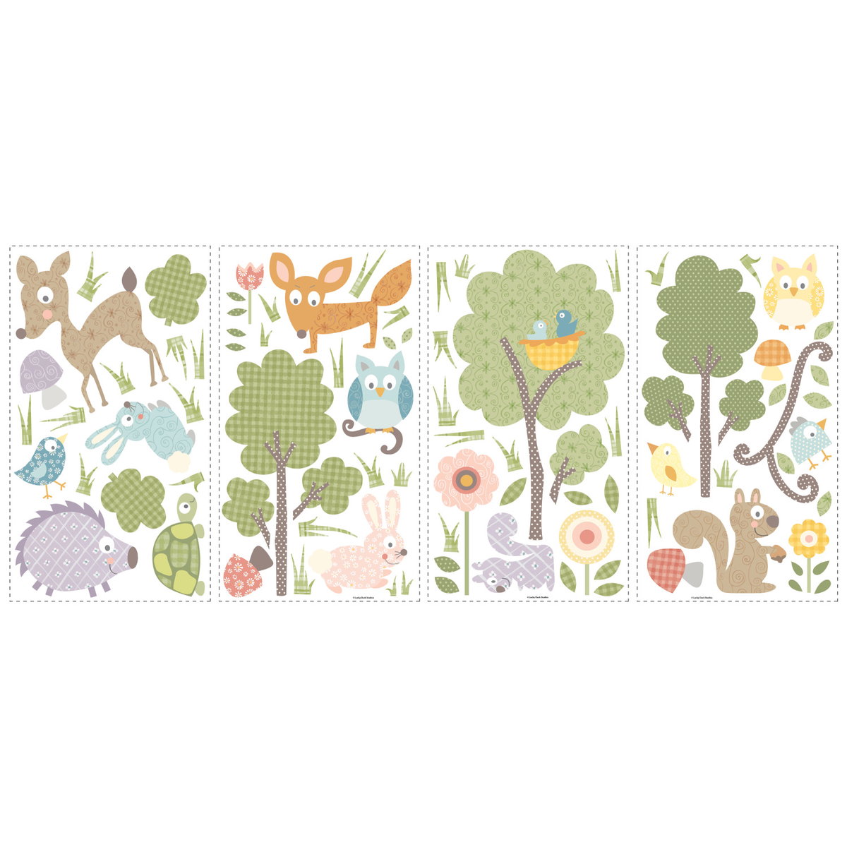 Woodland Animals Wall Decals, by York Wall, 1'6" length x 10" width x 0.51" depth