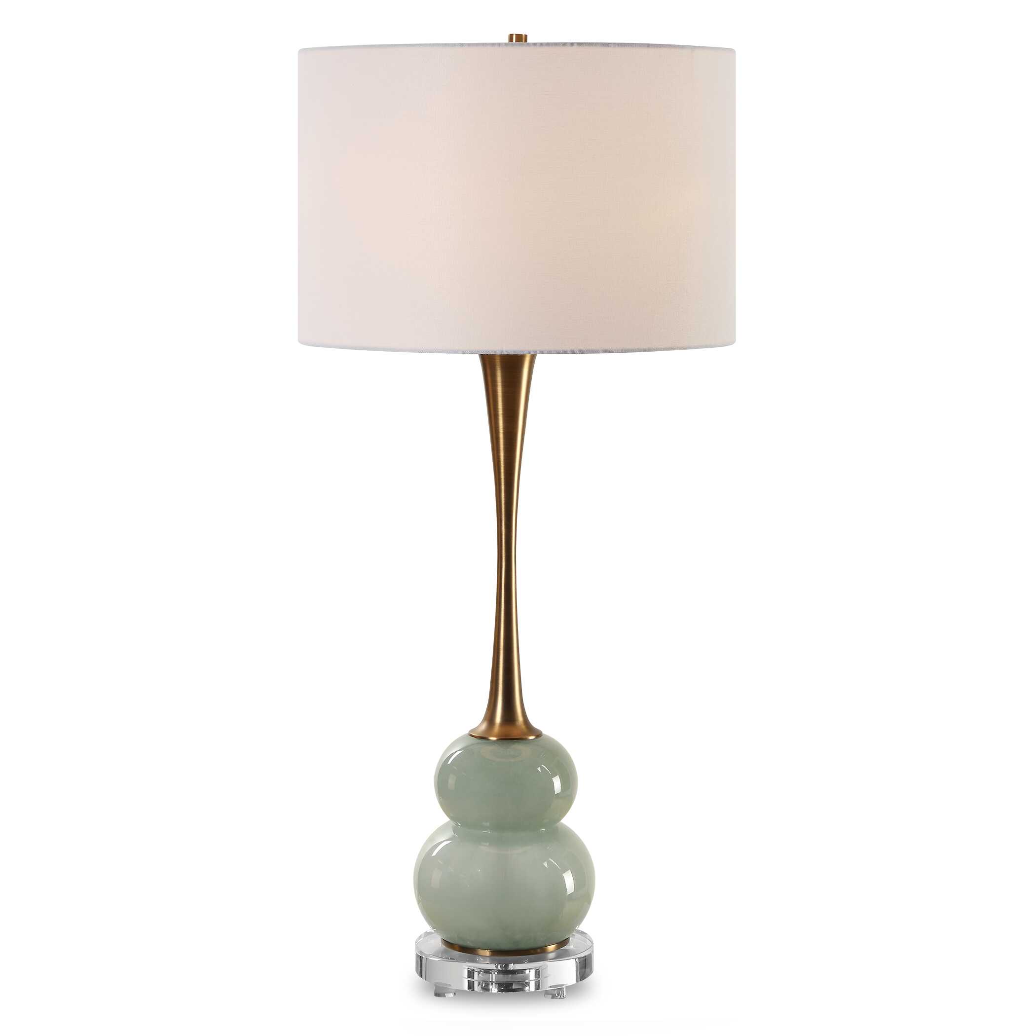 Sanctuary Green Gray Table Lamp, by Uttermost, 16.5" width x 35.25" height x 16.5" depth View 1