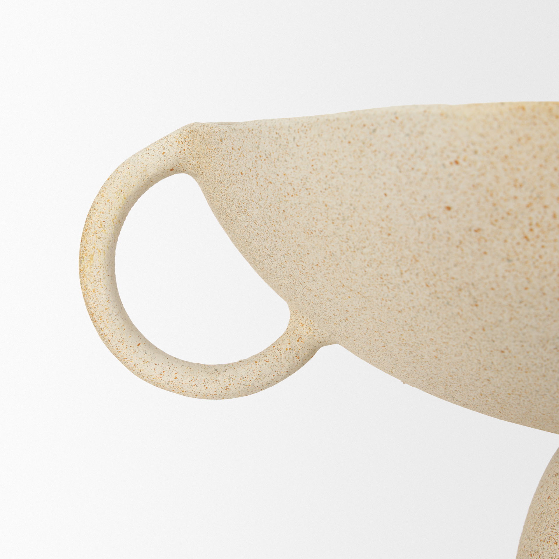 Radka Beige Textured Large Metal Decorative Bowl, by Mercana, 19.69" length x 15.75" width x 8.25" height View 9