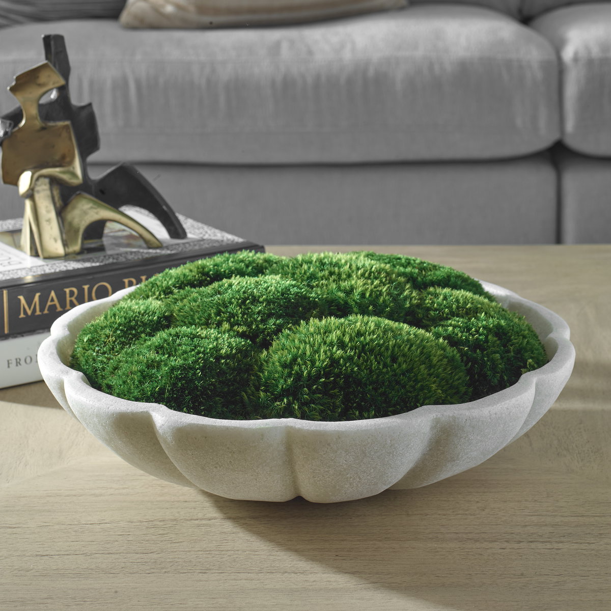 Awaken Moss Centerpiece, Decorative by Uttermost, 16.75" width x 6" height x 16.75" depth View 2