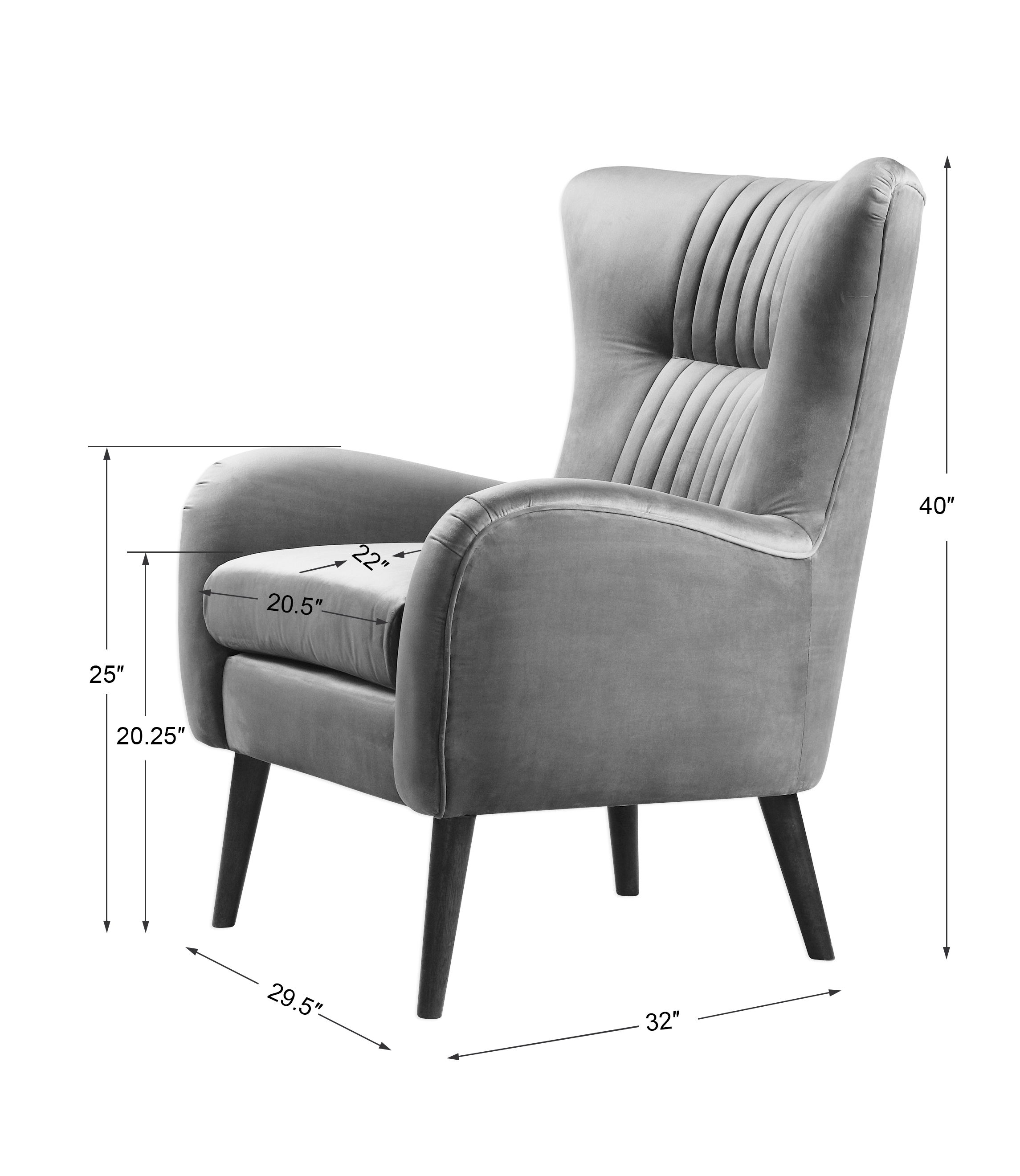 Dax Mid-Century Accent Chair, Furniture by Uttermost, 29" width x 39" height x 32" depth View 3