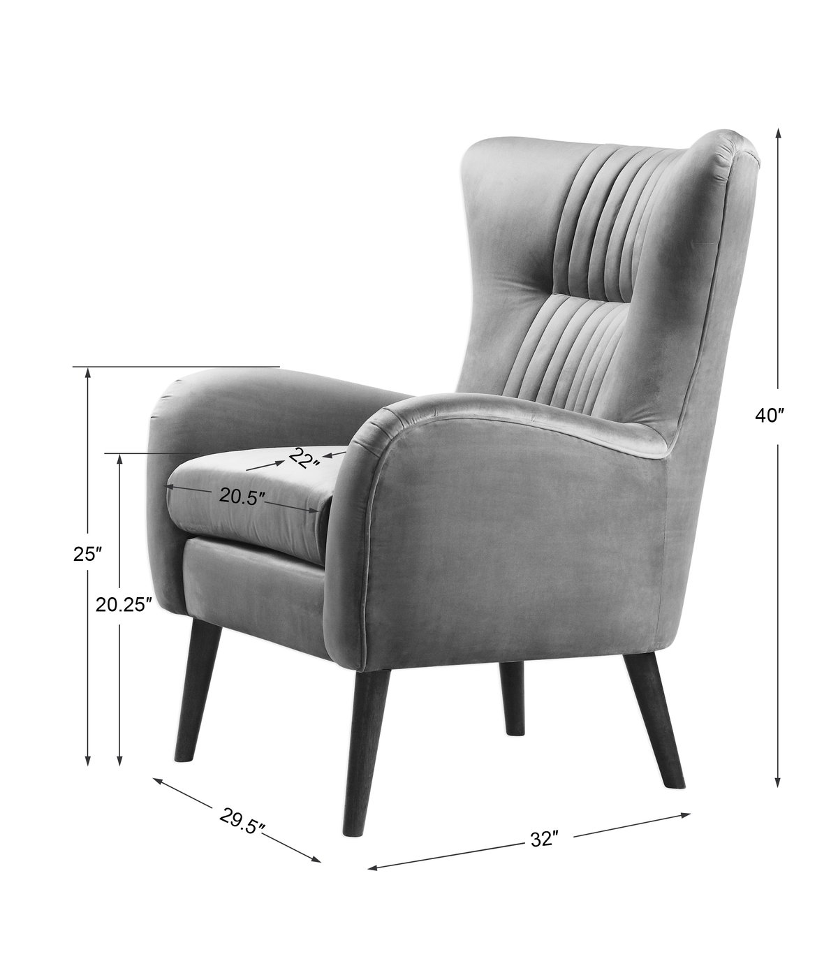 Dax Mid-Century Accent Chair, by Uttermost, 29" width x 39" height x 32" depth View 3