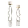 Feamelo Ivory Stone Candleholders, S/2 thumbnail 0