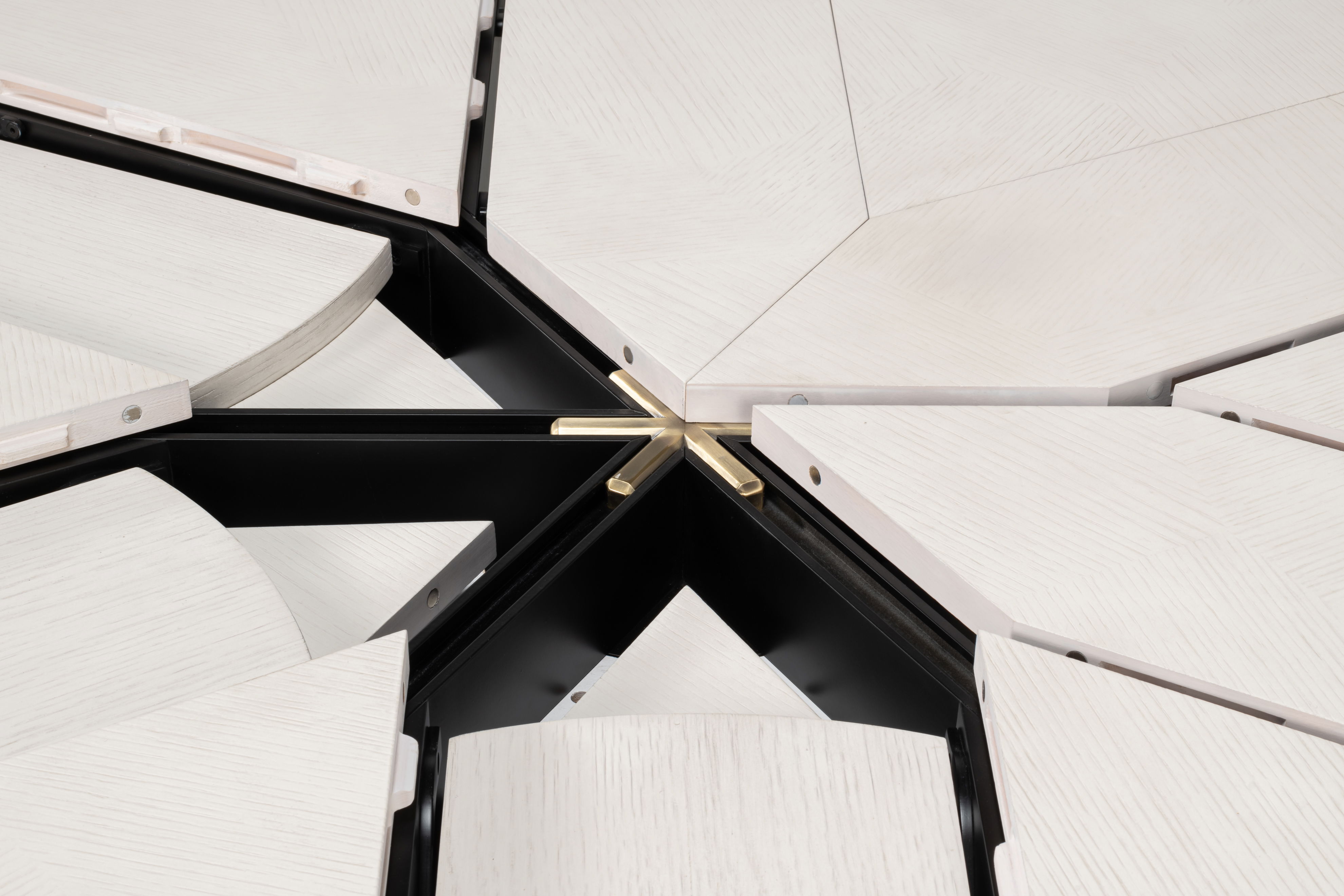 Giselle Jupe Table,Med, Working White, Dining Table by Sarreid, 55" length x 55" width x 30" height View 4