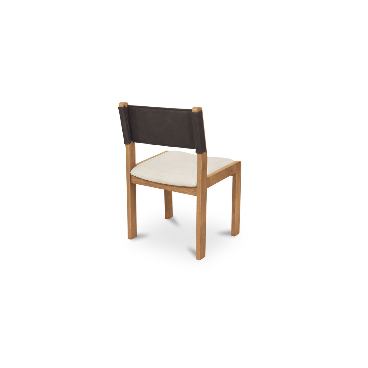 Carol Dining Chair Deep Brown Leather Set Of Two, by Moe's Home, 21.6" width x 32" height x 19.5" depth View 3