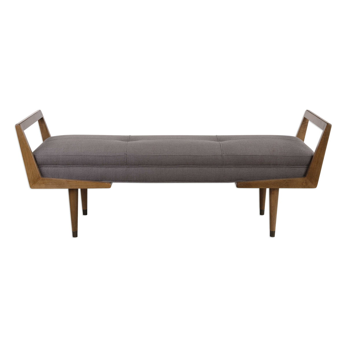 Waylon Mid-Century Modern Bench, Furniture by Uttermost, 59.25" width x 23" height x 20" depth View 1