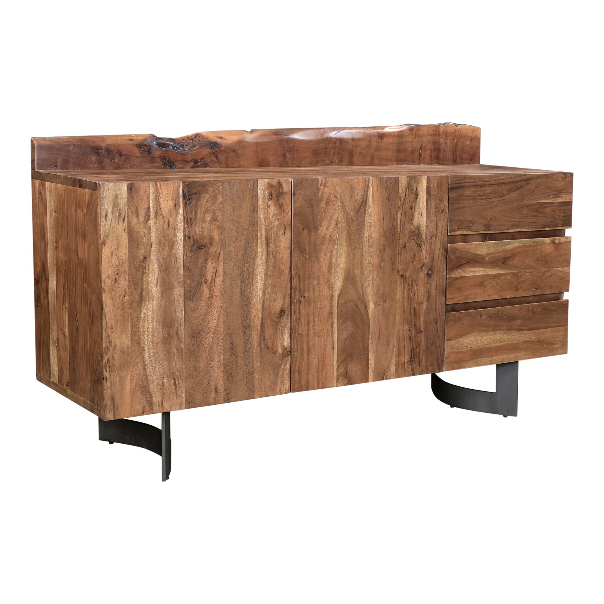 Bent Sideboard Brown, Cabinets & Sideboard by Moe's Home, 66" width x 37" height x 20" depth View 2