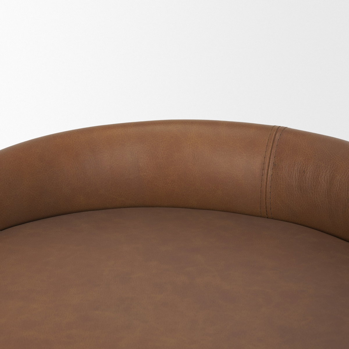 Hollyfield Backless 24.75in Seat Counter Stool | Cognac Brown Leather, Counter & Bar Stool by Mercana, 20.5" length x 19.5" width x 28.7" height View 7