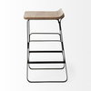 Conan Low Back 25in Seat Counter Stool | Brown Wood with Black Metal, Counter & Bar Stool by Mercana, 15" length x 15" width x 25" height thumbnail 7